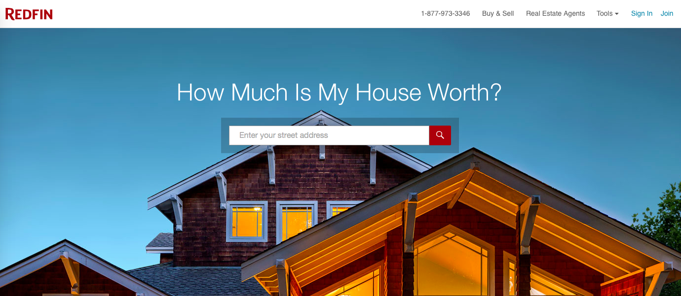 esempi di landing pages perfette: Redfin