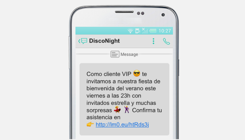 SMS para cliente especial