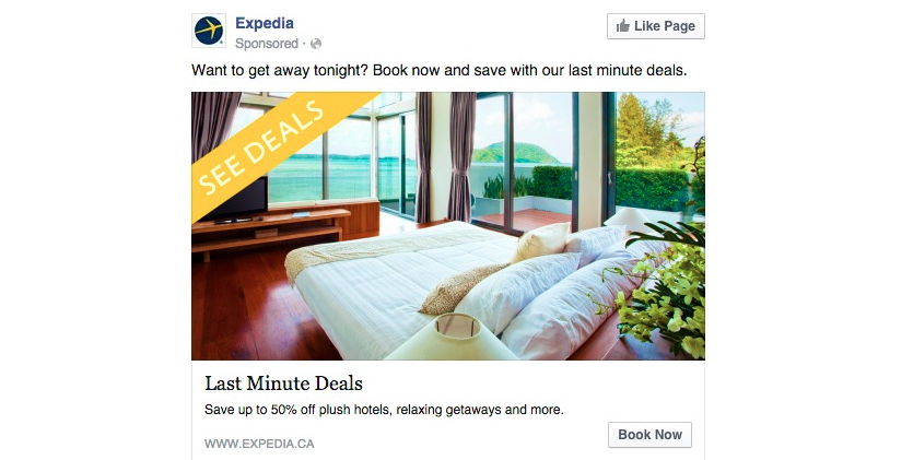 crear una campaña de retargeting: Expedia