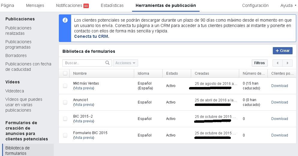 sincronizar Facebook Leads con email marketing herramientas