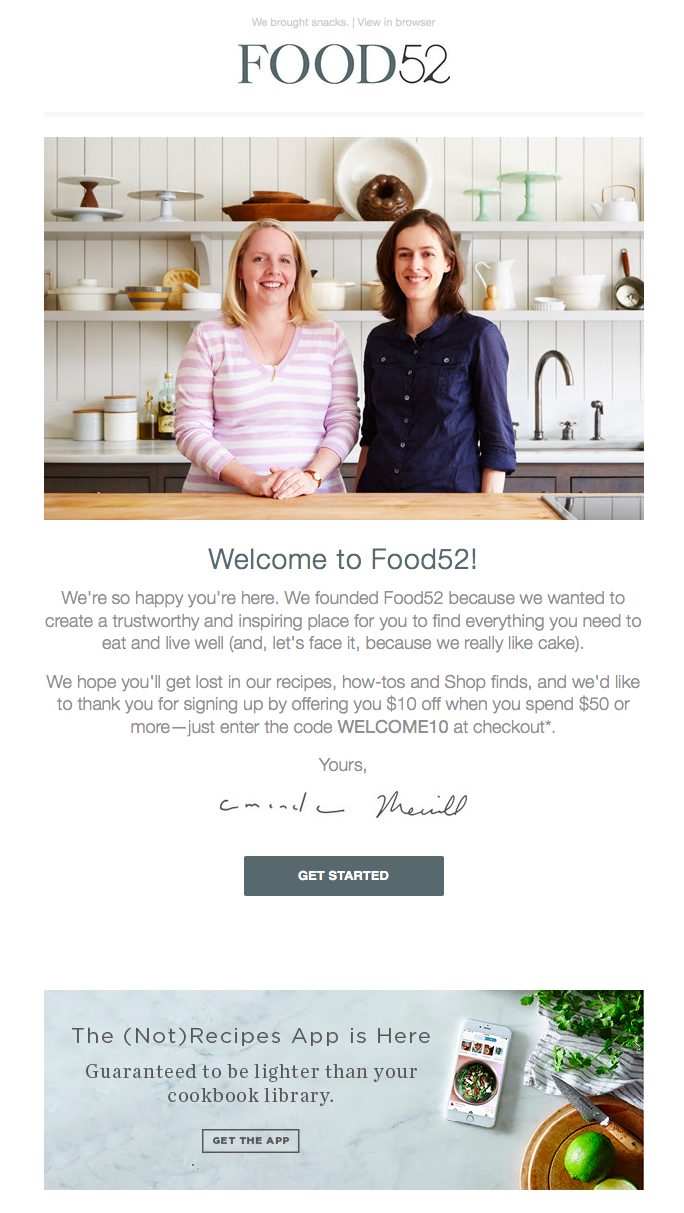 utilizzare una Welcome Email