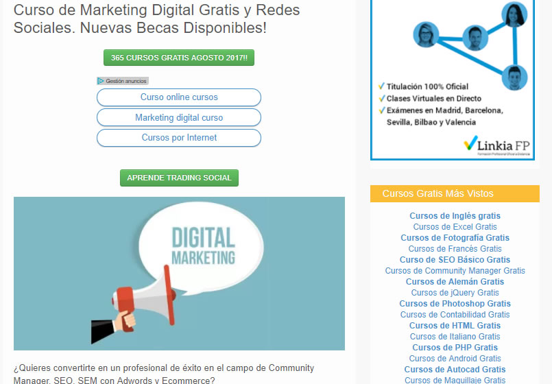 cursos gratuitos de marketing digital: Formación online