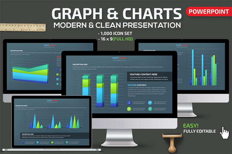  Graph & Charts Animated PowerPoint Template
