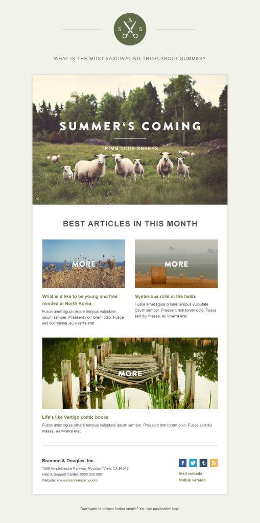 templates de newsletters: green village