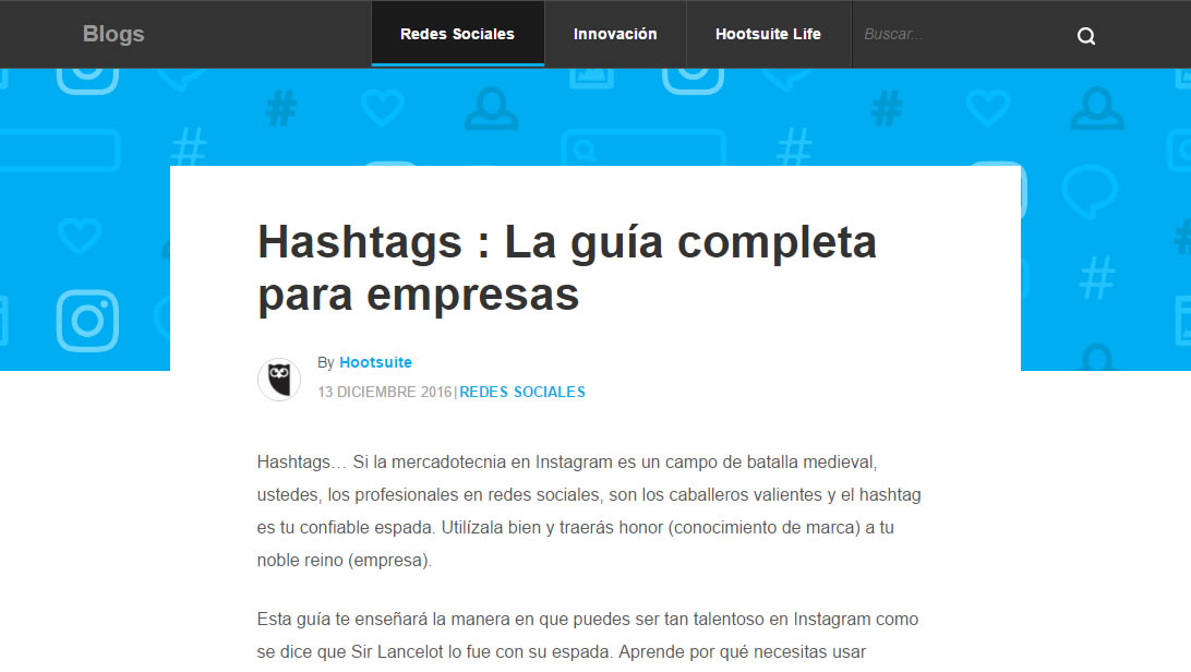 guías de marketing digital: hashtags