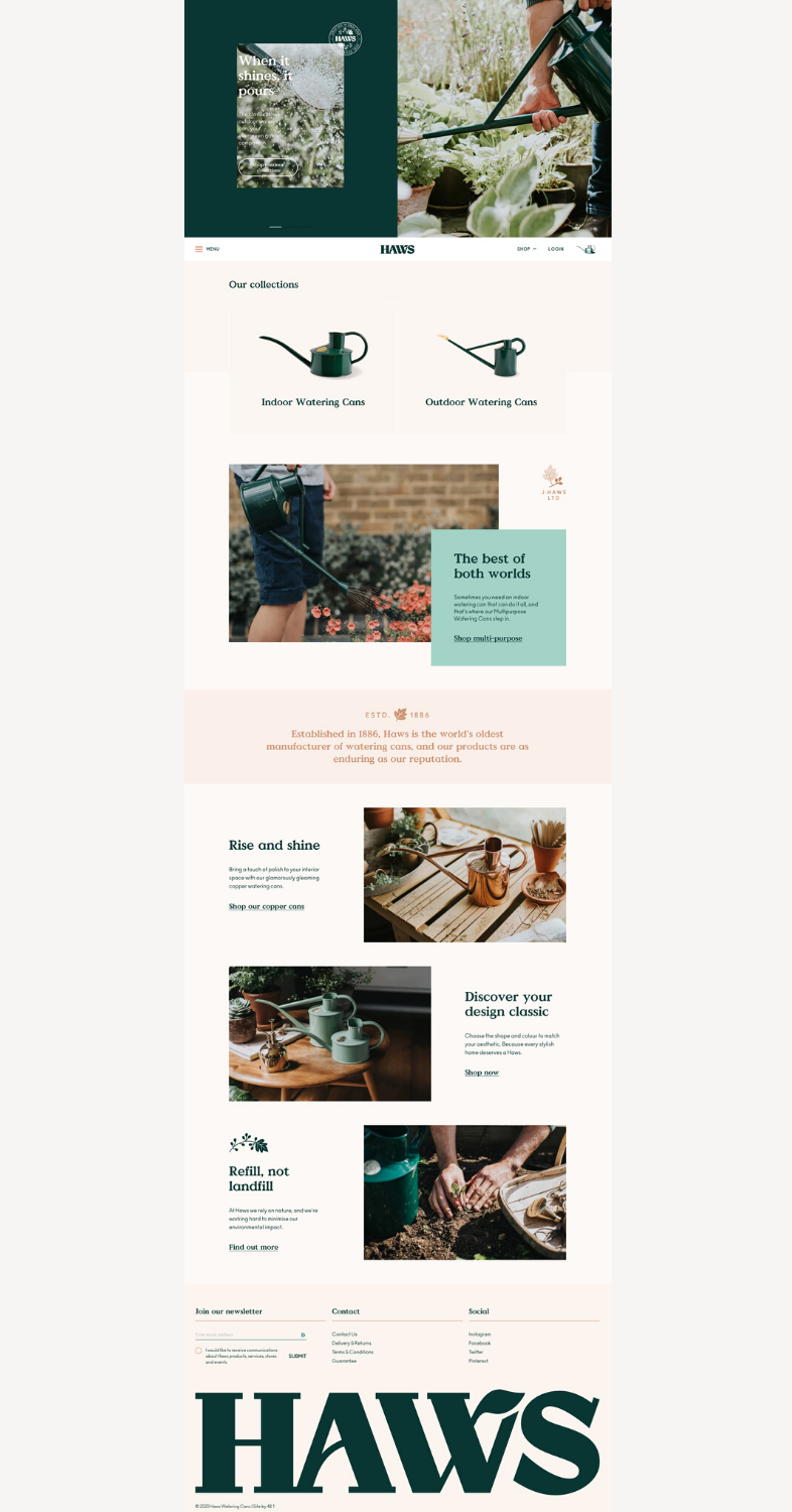  landing page: Haws