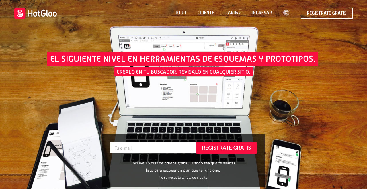 herramientas para mockups: Hotgloo