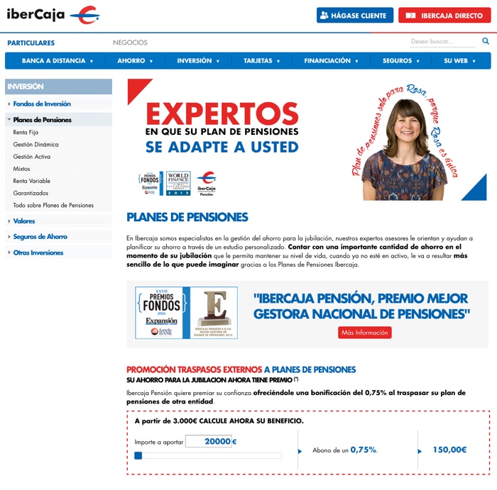 landing pages para Google Adwords: Ibercaja