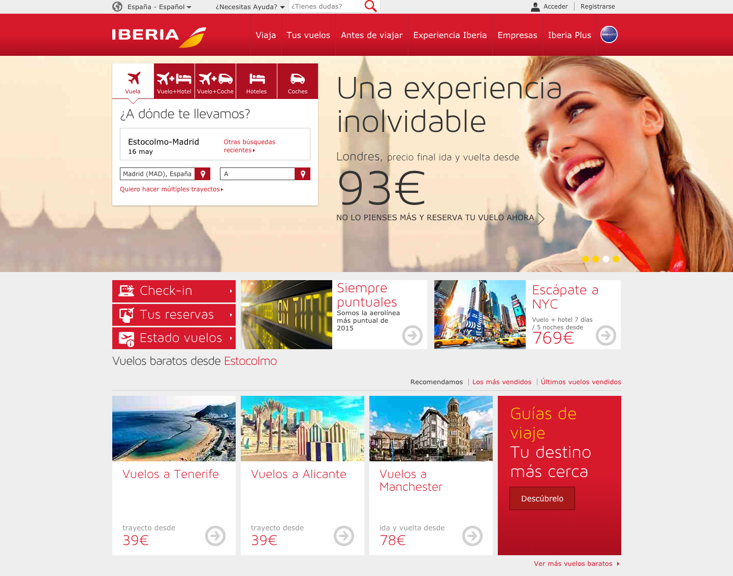 Landing pages de venda: iberia