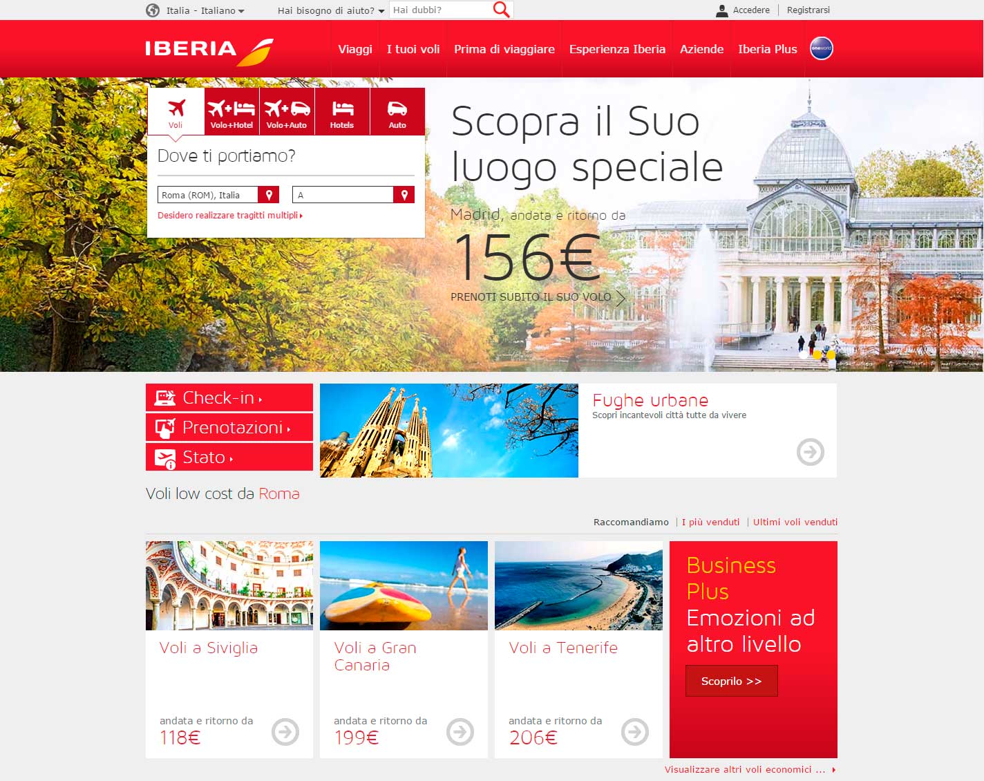 landing page orientate alla vendita: Iberia