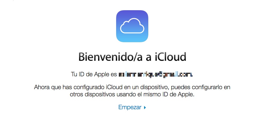 email de bienvenida icloud