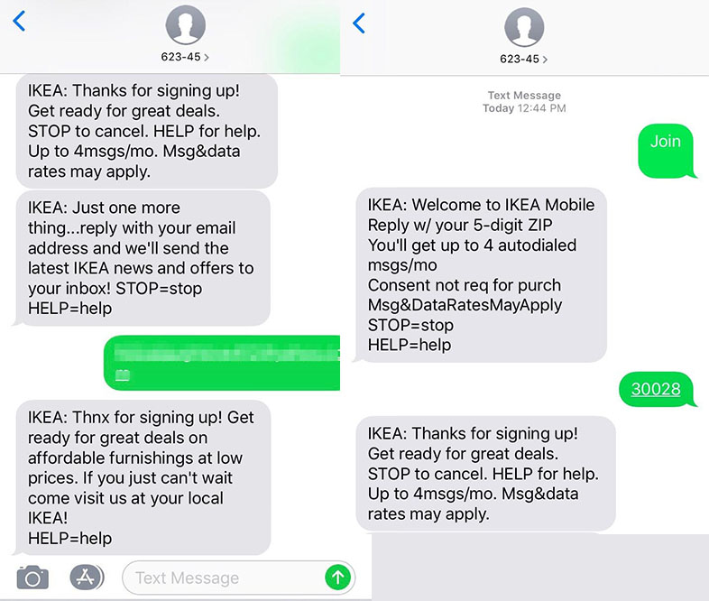 Campaña de sms marketing de IKEA