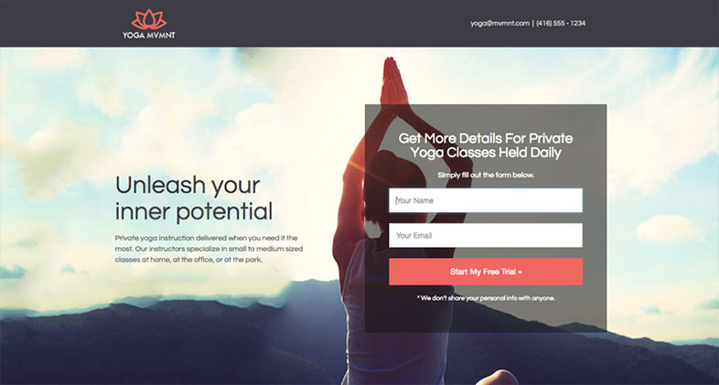 Landing pages con imagen atractiva