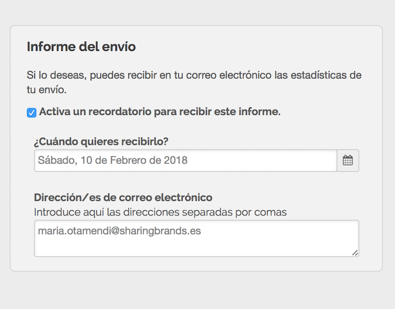 Paso 4 para enviar sms masivos: informe del envío