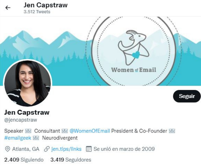 Influencers de email marketing: Jen Capstraw
