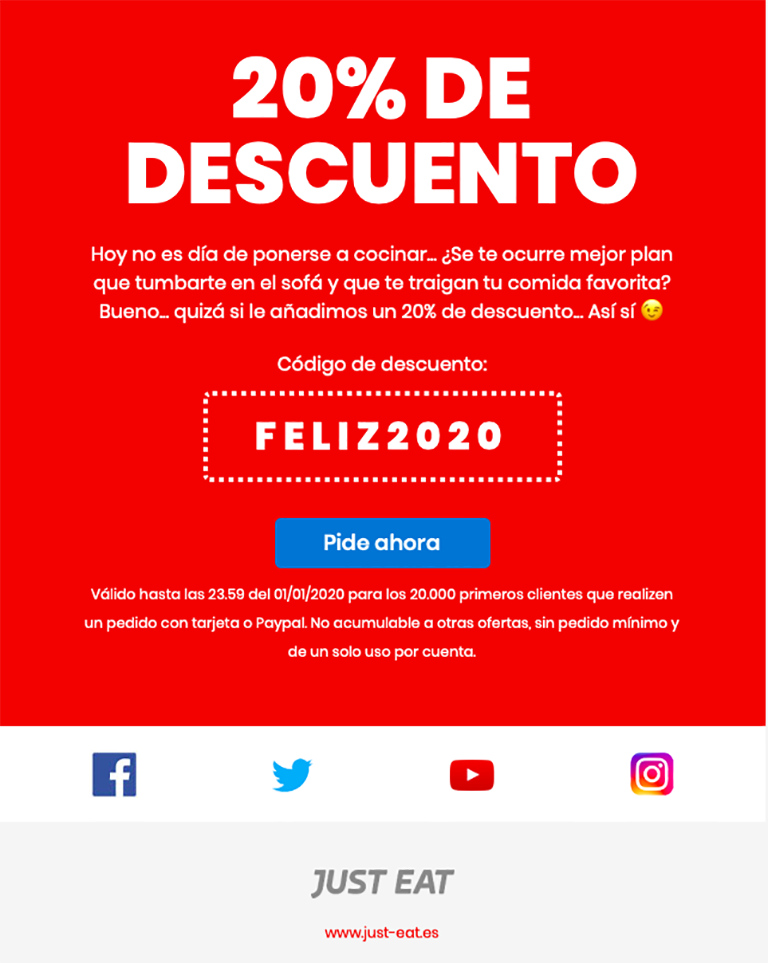 just eat copy email