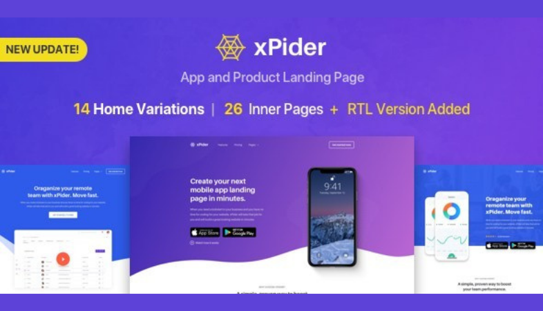 landing page per app