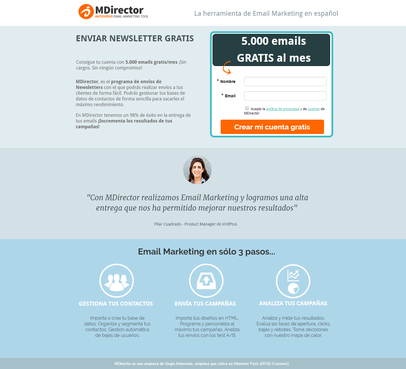 testimonios en landing pages