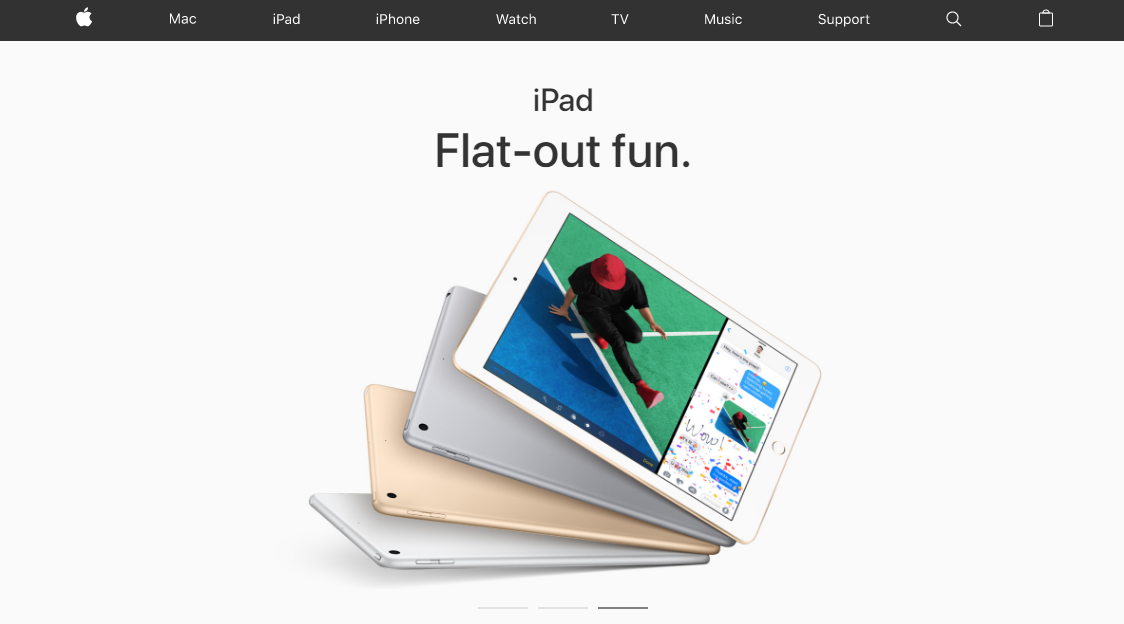 product landing pages: Apple