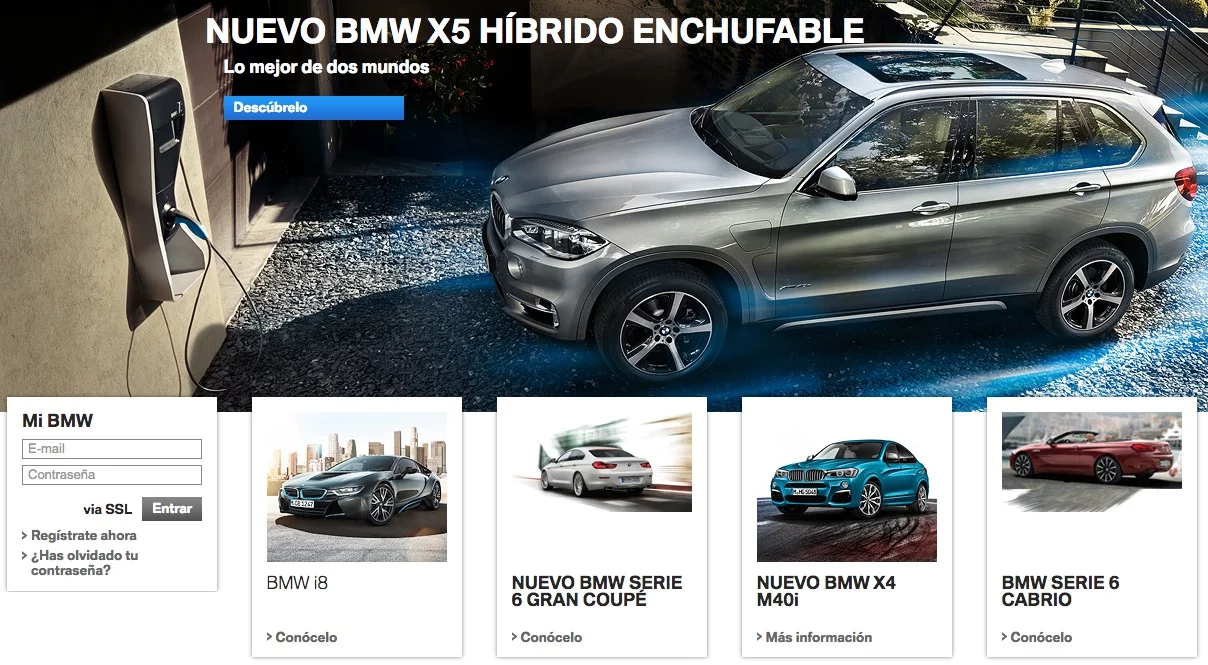 1.- Landing page de BMW