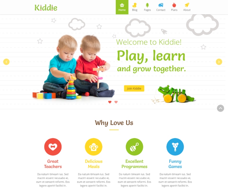 Landing page para escuelas infantiles: Kiddie