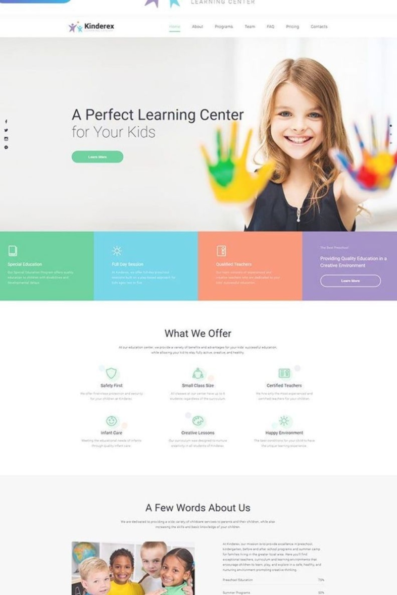 Landing page para escuelas infantiles: Kinderex