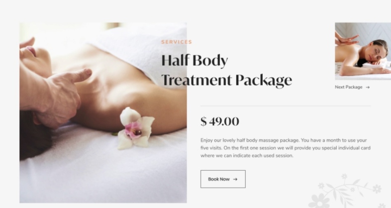 Ejemplos de landing page para spas: urban spa