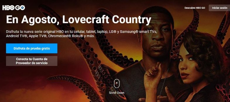 Landing page serie de HBO GO