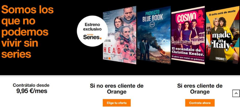 Landing Page de Orange Tv