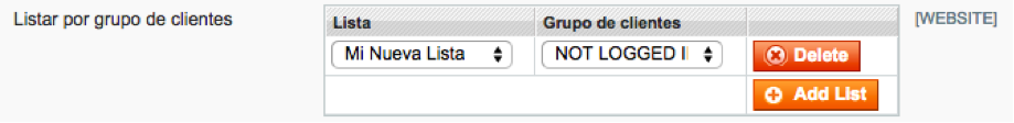 integrar listas Magento y MDIrector