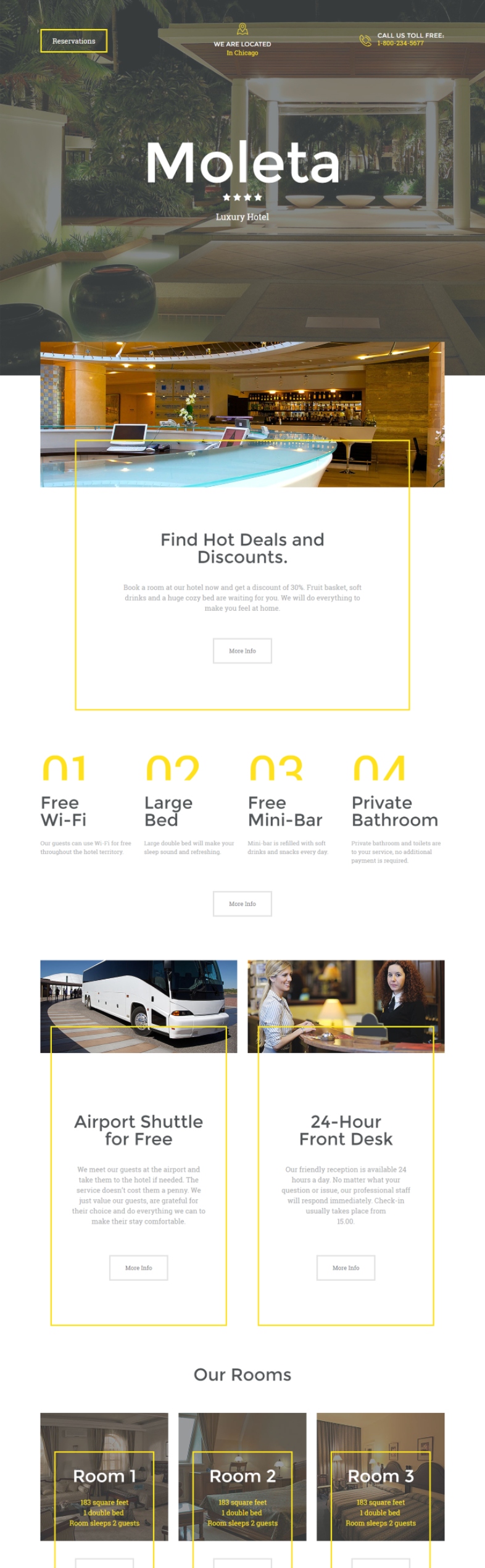 Moleta Luxury como ejemplo de landing page para tener feedback en hotel