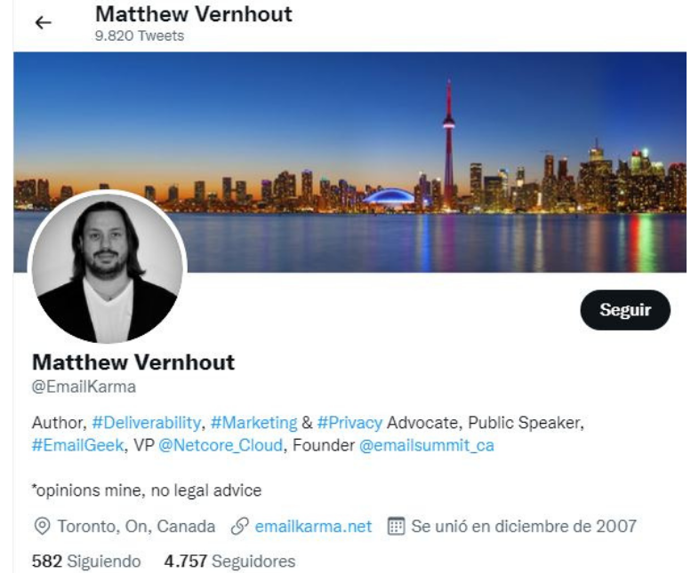 Influencers de email marketing: Matthew Vernhout
