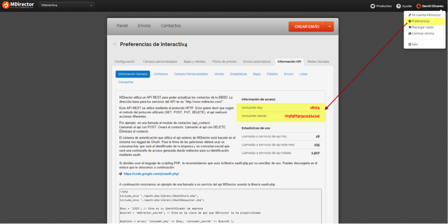 integración Magento con cuenta Advanced o Premium de MDirector