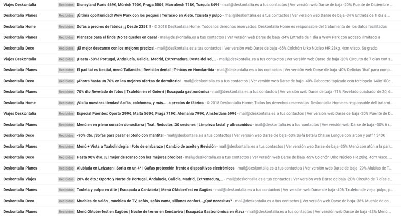 Errores en envíos de emails: demasiados envíos