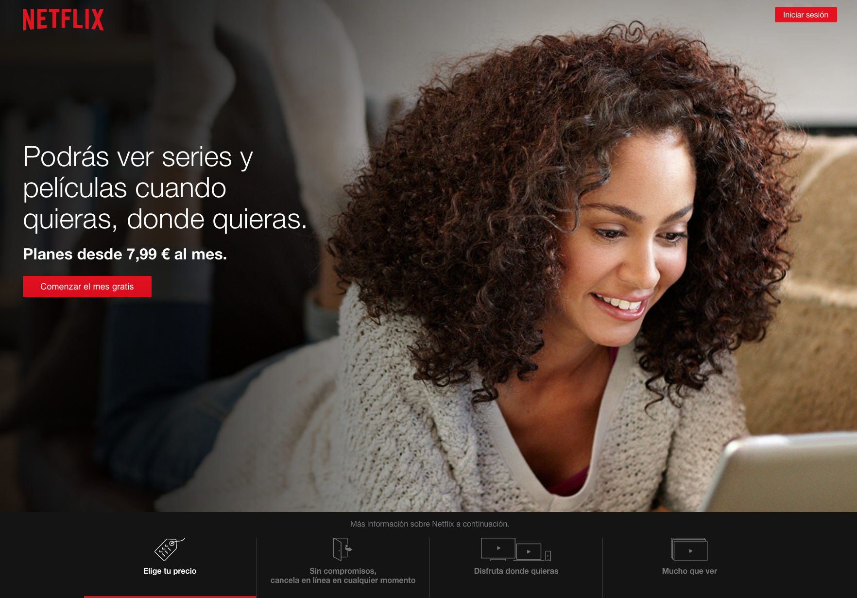 Landing pages de venda: netflix