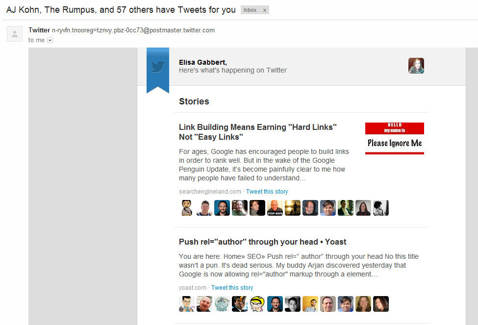 Examples of successful email marketing campaigns: Twitter