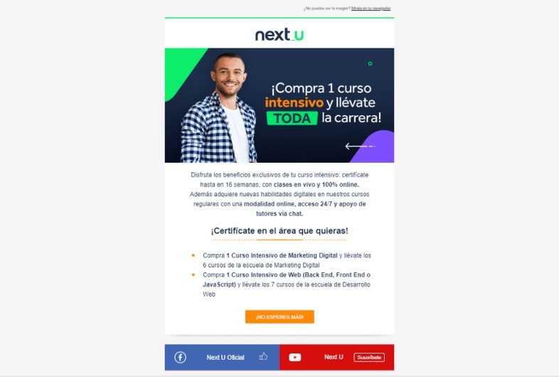 Newsletter con contenido patrocinado