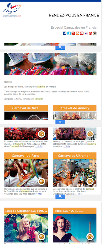 newsletters carnavaleras para agencias de viaje