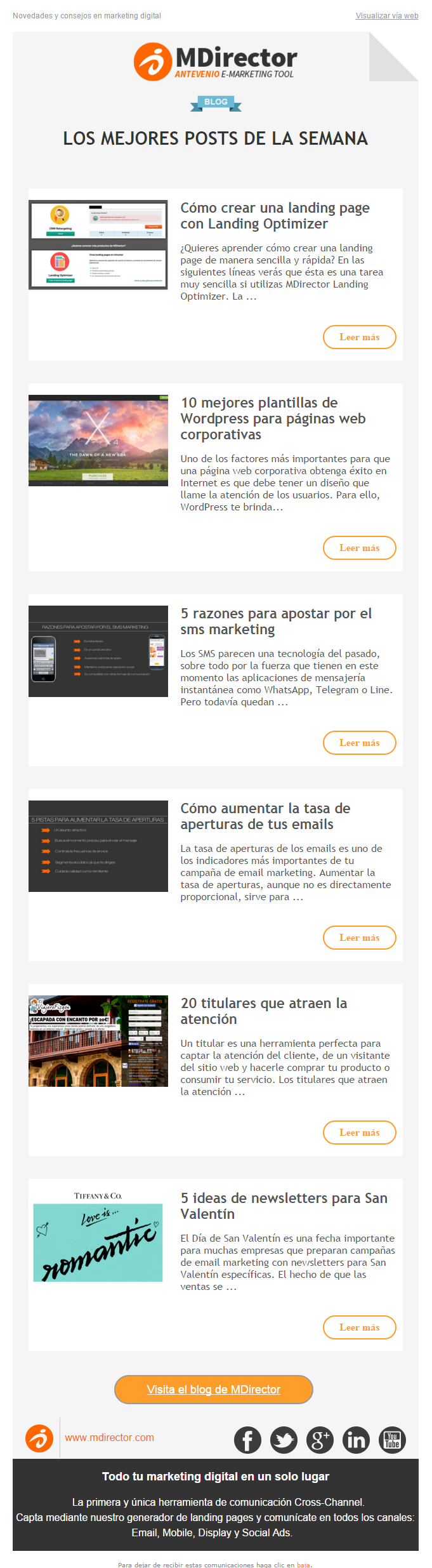 newsletter para fidelizar de MDirector