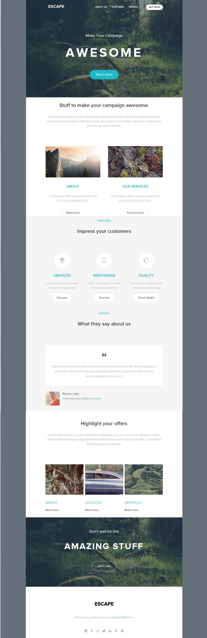 Newsletter templates: Escape