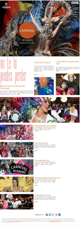 newsletters carnavaleras Tenerife