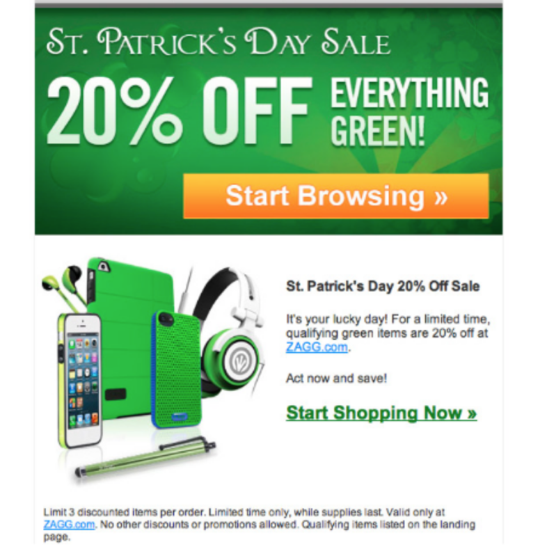 Landing page para St. Patrick 's Day: página de destino de descuento