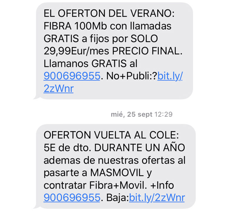 SMS promocionales