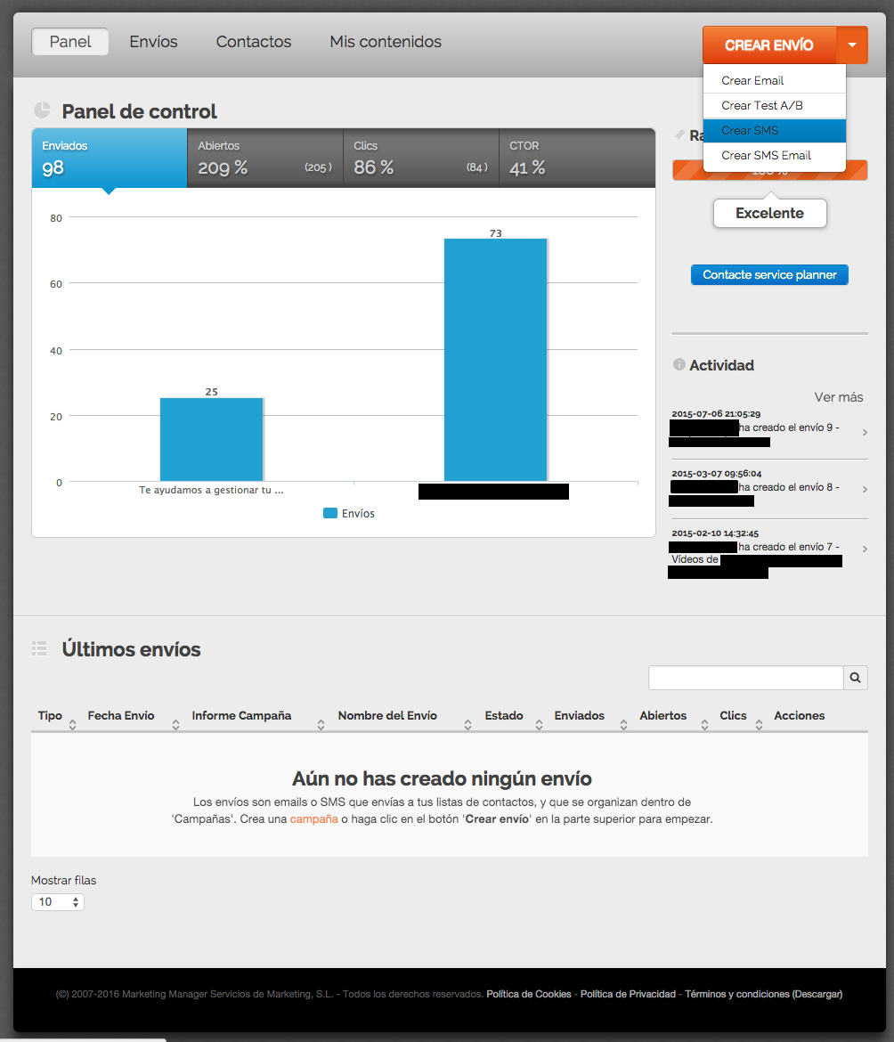 crear una campaña de sms marketing : paso 2