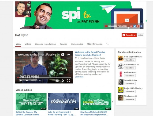 10 canales de youtube sobre marketing digital: pat flynn