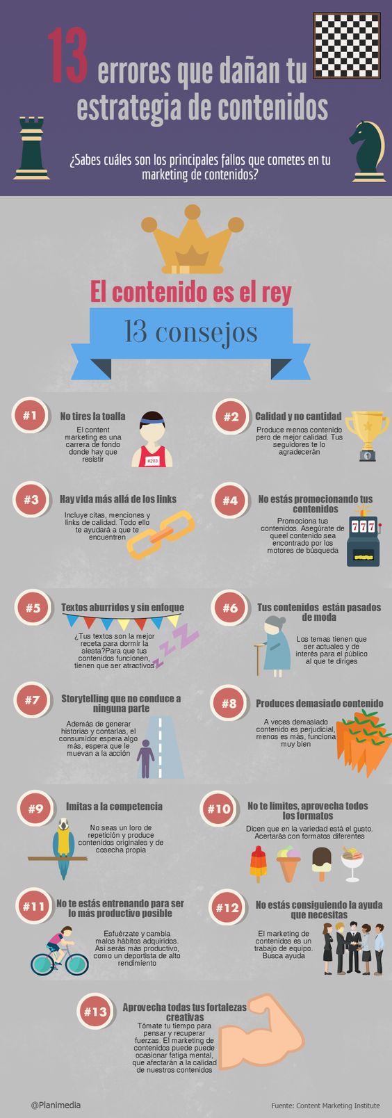 pecados de marketing digital: 13 errores de marketing de contenidos