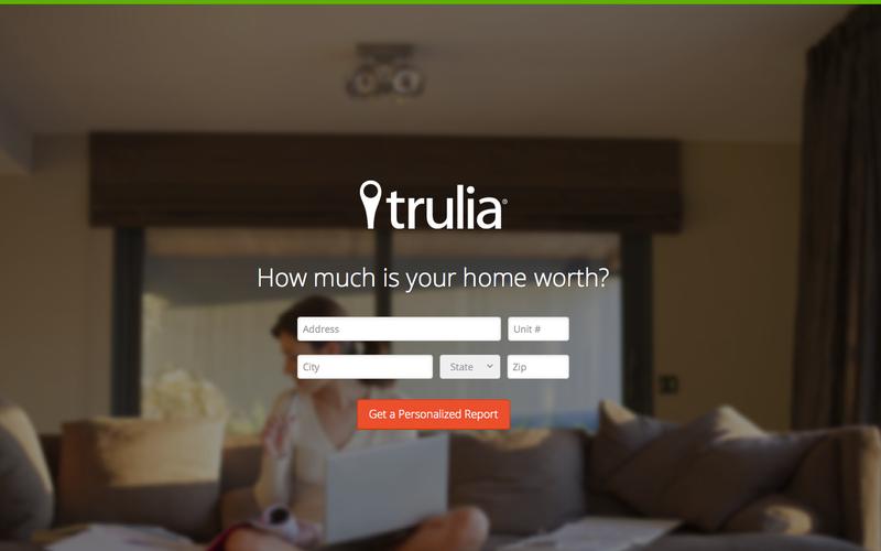 examples of perfect landing pages: Trulia