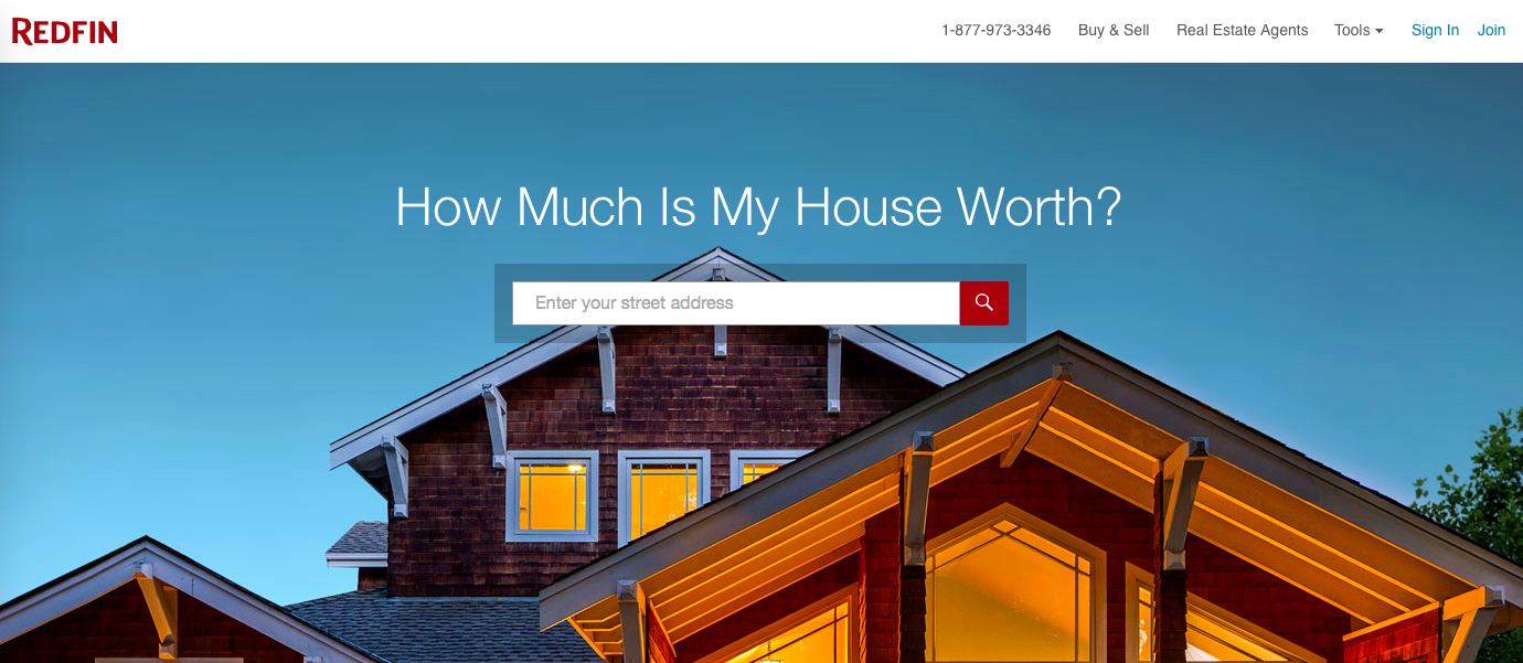 examples of perfect landing pages: Redfin