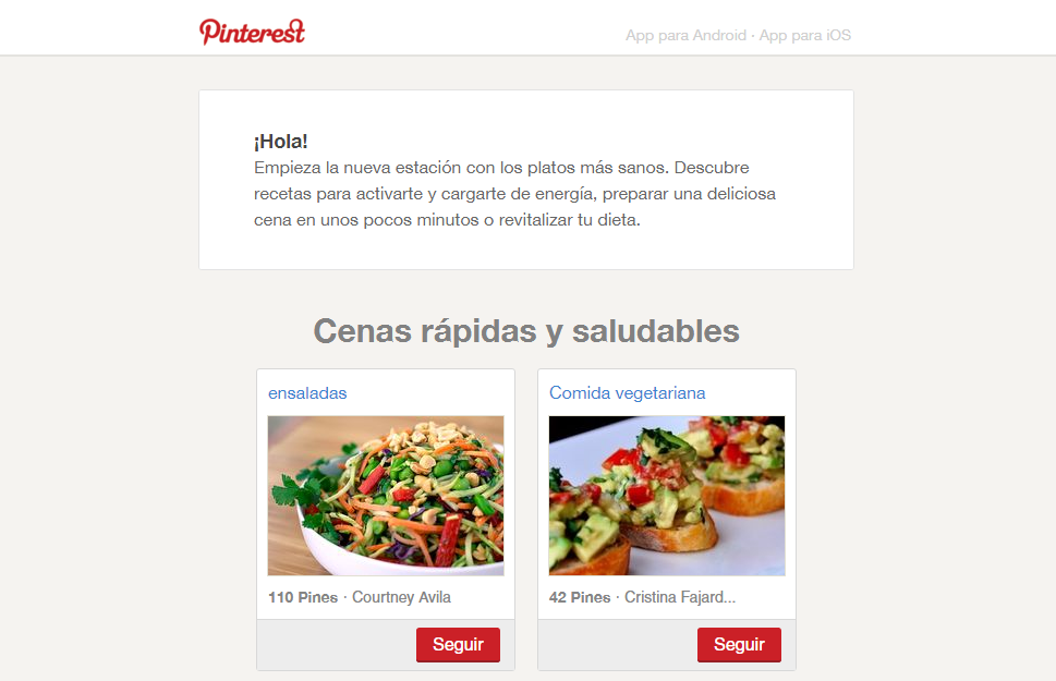 newsletters de redes sociales : Pinterest