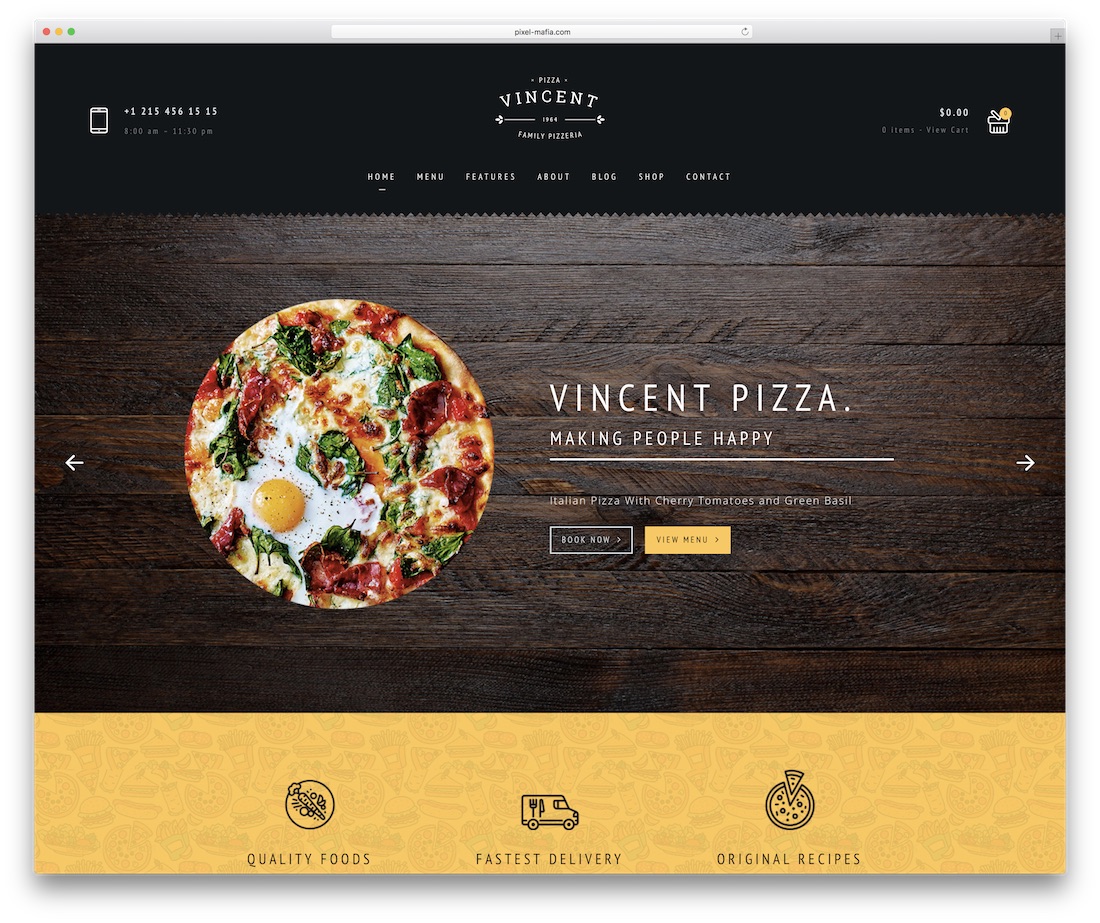 Food website design.